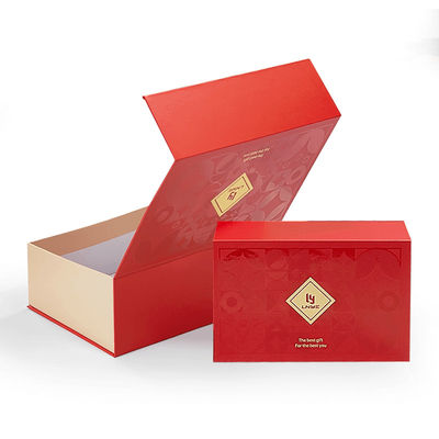Thẻ: Custom Luxury Red Magnetic Clamshell Christmas Theme Gift Box Biodegradable Rigid Magnetic Closure Box Bao bì với tay cầm