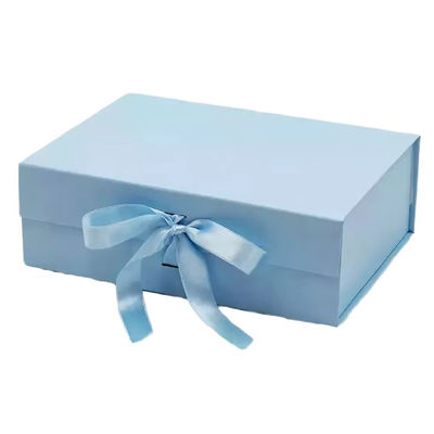 Logo tùy chỉnh Kích thước sang trọng từ tính Flip Peric Bao bì mỹ phẩm Hộp quà với ruy băng Khóa từ tính