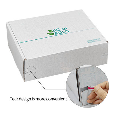 Nhãn hiệu tùy chỉnh Bảng giấy lỏng Giao hàng E-Commerce Bao bì hộp Dắt nước mắt Dải Zipper Box