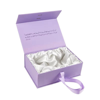 Thư ký High End Black Box Magnetic Box Clothing Cardboard Gift Packet Box Human Hair Packaging Box With Satin Silk