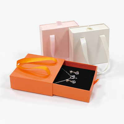 Thư mục giấy hộp giấy màu đen nhỏ sang trọng thời trang đồ trang sức gifts drawer slide hộp đóng gói với logo của bạn