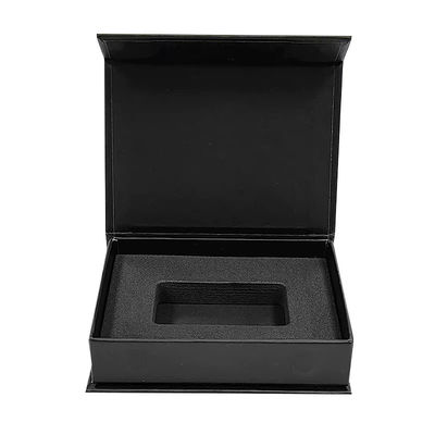 Logo tùy chỉnh Luxury Black Cardboard Smart Watch Hộp đóng gói quà tặng từ tính Đồng hồ đơn với lớp lót bọt