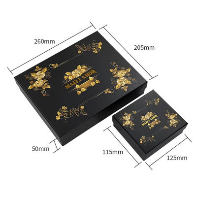 Nhà máy in tùy chỉnh cao cấp trang sức sang trọng đặt hộp vàng hoa hồng dây tóc đầu trang hộp đóng gói
