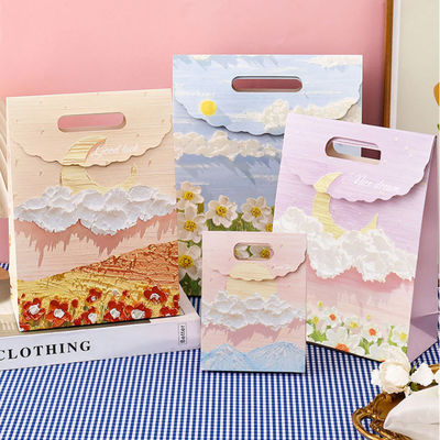 Nhập sẵn Kraft Art Gift Paper Packaging Bag Nhập sẵn màu hồng Nhập sẵn