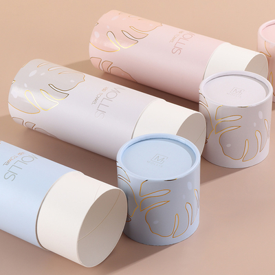 Hộp ống tùy chỉnh cao cấp cho nước hoa chăm sóc da Bàn giấy tròn tái chế Bao bì ống giấy tròn với in logo