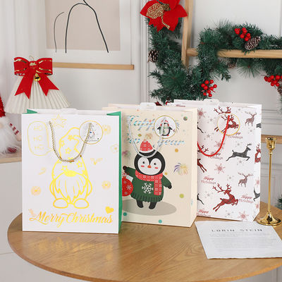 Túi giấy Giáng sinh tái chế thân thiện với môi trường, xanh lá cây, các giải pháp đóng gói quà tặng ngày lễ bền vững