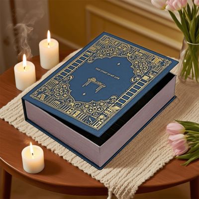 Nhập gói hộp quà hình sách sang trọng được in tùy chỉnh cho nến có thương hiệu Giải pháp quà tặng lễ cưới cao cấp