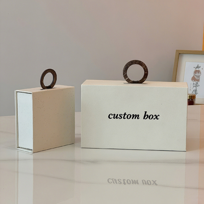 Vòng cổ đồ trang sức màu trắng thiết kế cá nhân biểu hiện từ tính Hộp Logo tùy chỉnh Nhẫn Nhẫn Vòng cổ Vòng đeo tay Bao bì Hộp giấy