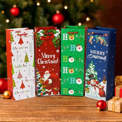 Nhạc giấy Giáng sinh nhỏ tùy chỉnh túi giấy mua sắm sang trọng với tay cầm ruy băng