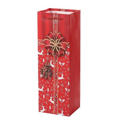 Túi giấy tùy chỉnh in logo của bạn Túi quà Giáng sinh bằng giấy để đóng gói rượu
