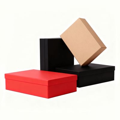 Bộ hộp quà tặng dạng phẳng cao cấp màu cam sang trọng tùy chỉnh với túi giấy có các tính năng cán mờ, dập nổi, in lá vàng