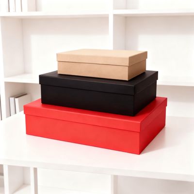 Bộ hộp quà tặng dạng phẳng cao cấp màu cam sang trọng tùy chỉnh với túi giấy có các tính năng cán mờ, dập nổi, in lá vàng