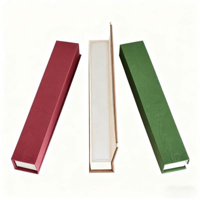 Hộp đựng nhang hình chữ nhật màu trơn cao cấp, vỏ sò bằng giấy Kraft tùy chỉnh để đóng gói quà tặng, hộp cứng, lót mút, dập nổi