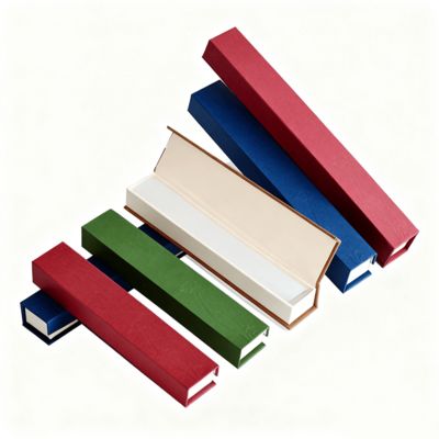 Hộp đựng nhang hình chữ nhật màu trơn cao cấp, vỏ sò bằng giấy Kraft tùy chỉnh để đóng gói quà tặng, hộp cứng, lót mút, dập nổi