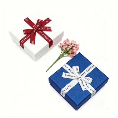 Hộp vuông nắp âm dương đựng trang sức, nơ ruy băng, chất liệu giấy bìa cứng, sang trọng, dùng cho bông tai, nhẫn