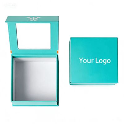 Hộp quà tặng đóng nắp từ tính thủ công cao cấp có cửa sổ bằng giấy để đóng gói mũ và quần áo