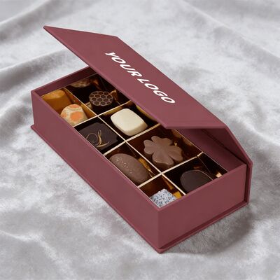 Chiếc hộp quà cứng vỏ bọc UV thân thiện với môi trường Chiếc hộp quà đóng từ tính với logo cho bao bì thương hiệu sô cô la