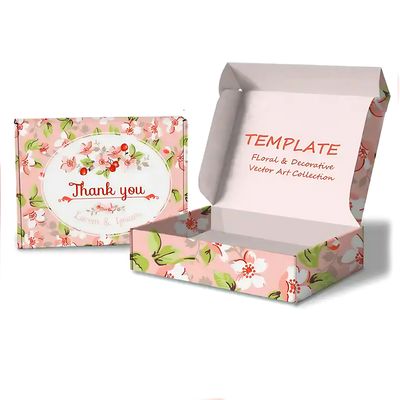 Hộp gửi thư tùy chỉnh in màu hồng mỹ phẩm cá nhân Hộp đóng gói gửi thư Cảm ơn Hộp đóng gói quà Thẻ giấy